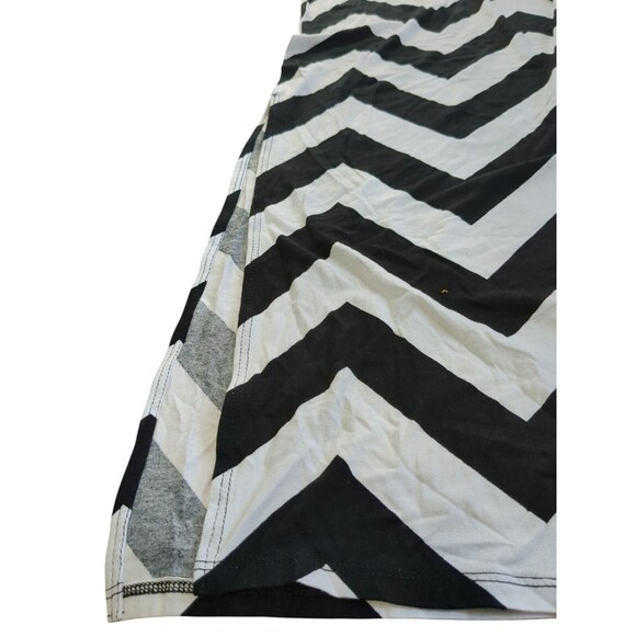 A.N.A  Knit Stretch Chevron Long Pencil Slit Skirt Black & White Large - Picture 4 of 11